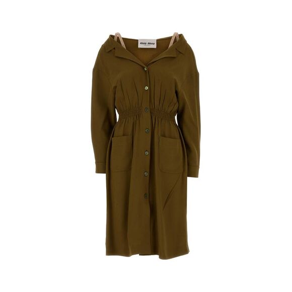 Miu Miu Women Olive Green Sable Dress